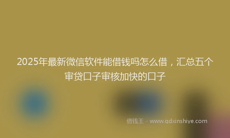 2025年最新微信软件能借钱吗怎么借，汇总五个审贷口子审核加快的口子