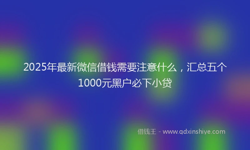 2025年最新微信借钱需要注意什么，汇总五个1000元黑户必下小贷