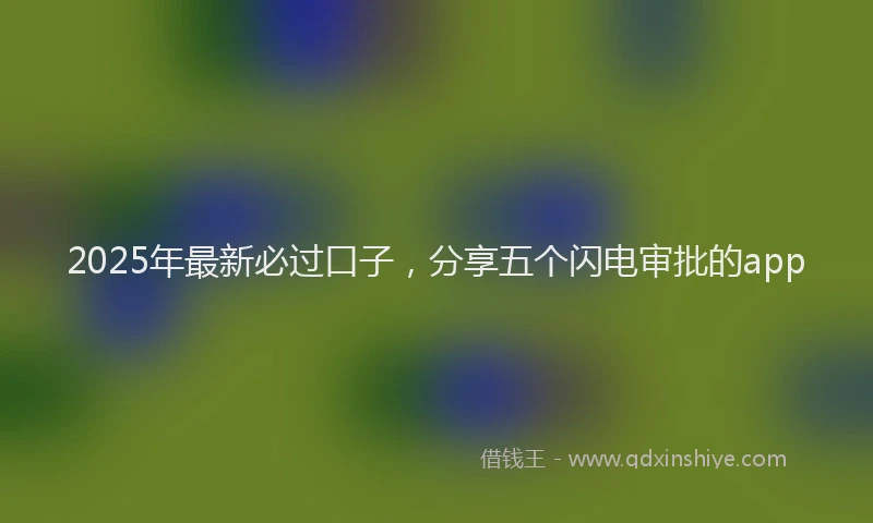 2025年最新必过口子，分享五个闪电审批的app
