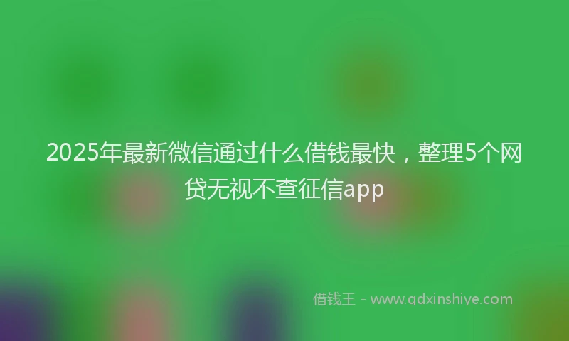 2025年最新微信通过什么借钱最快，整理5个网贷无视不查征信app
