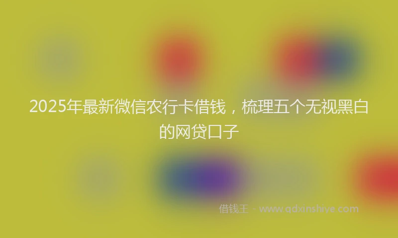 2025年最新微信农行卡借钱，梳理五个无视黑白的网贷口子