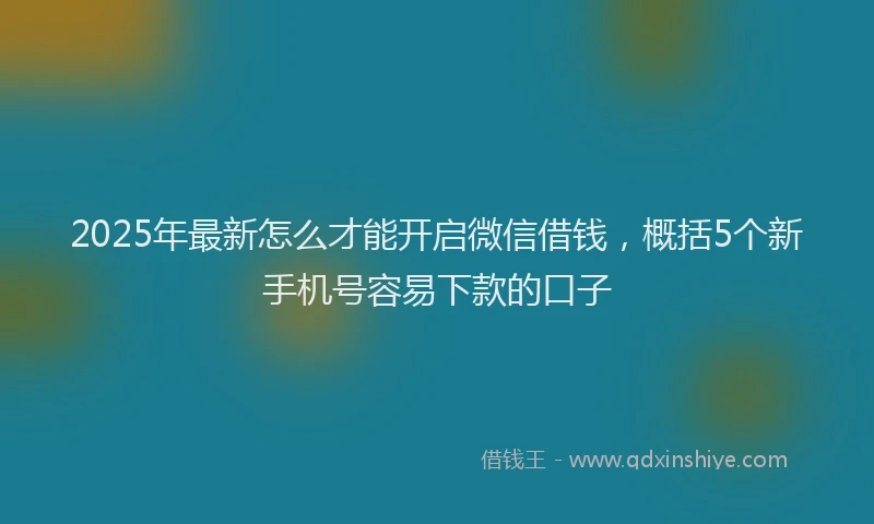 2025年最新怎么才能开启微信借钱，概括5个新手机号容易下款的口子