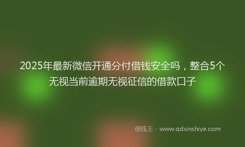 2025年最新微信开通分付借钱安全吗，整合5个无视当前逾期无视征信的借款口子