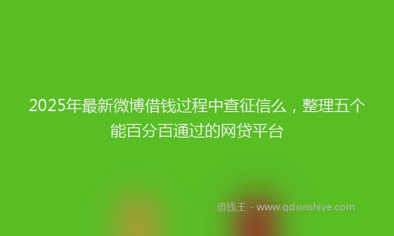 2025年最新微博借钱过程中查征信么，整理五个能百分百通过的网贷平台