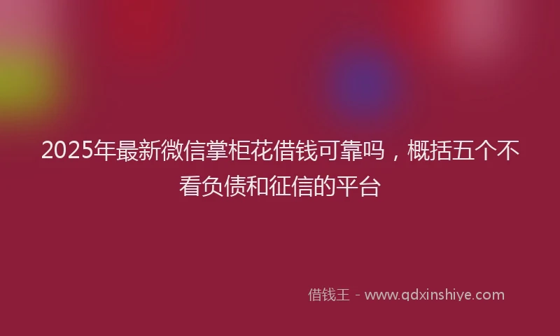 2025年最新微信掌柜花借钱可靠吗，概括五个不看负债和征信的平台
