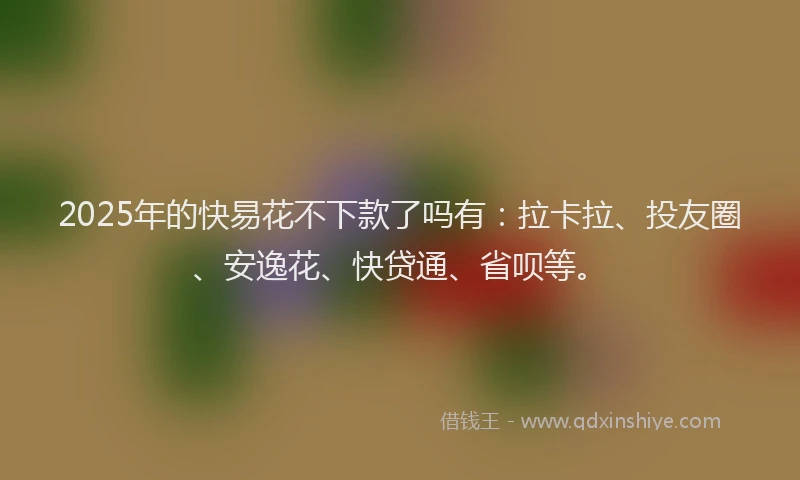 2025年的快易花不下款了吗有：拉卡拉、投友圈、安逸花、快贷通、省呗等。