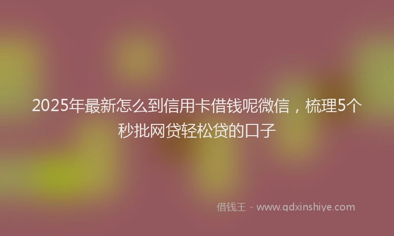 2025年最新怎么到信用卡借钱呢微信，梳理5个秒批网贷轻松贷的口子