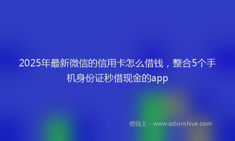2025年最新微信的信用卡怎么借钱，整合5个手机身份证秒借现金的app