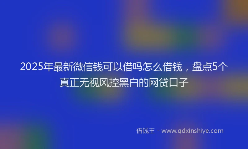 2025年最新微信钱可以借吗怎么借钱，盘点5个真正无视风控黑白的网贷口子
