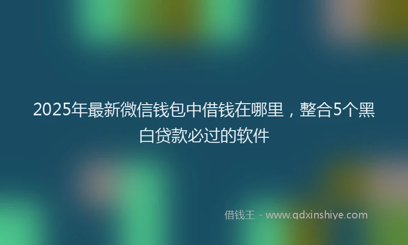 2025年最新微信钱包中借钱在哪里，整合5个黑白贷款必过的软件