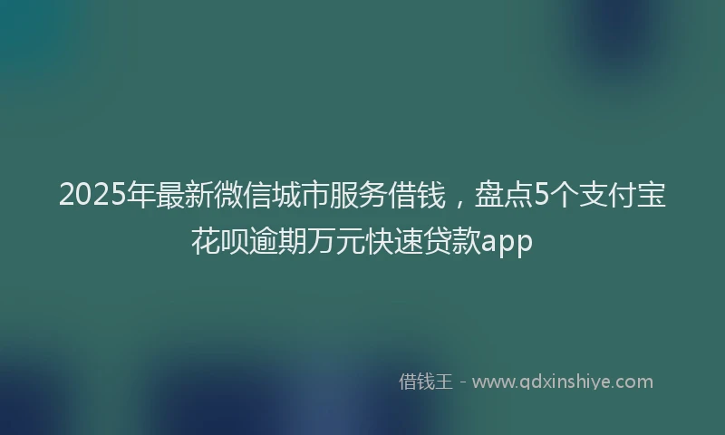 2025年最新微信城市服务借钱，盘点5个支付宝花呗逾期万元快速贷款app