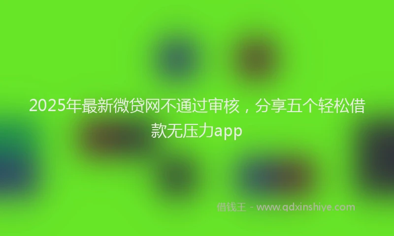 2025年最新微贷网不通过审核，分享五个轻松借款无压力app