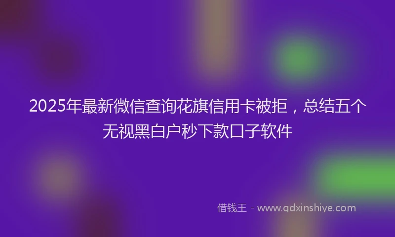 2025年最新微信查询花旗信用卡被拒，总结五个无视黑白户秒下款口子软件