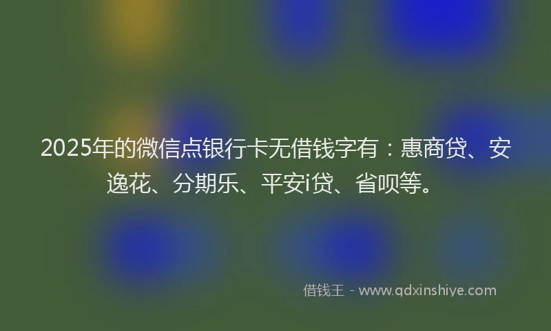 2025年的微信点银行卡无借钱字有：惠商贷、安逸花、分期乐、平安i贷、省呗等。