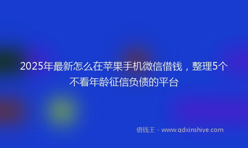 2025年最新怎么在苹果手机微信借钱，整理5个不看年龄征信负债的平台