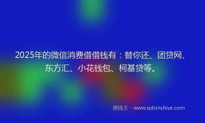 2025年的微信消费借借钱有：替你还、团贷网、东方汇、小花钱包、柯基贷等。