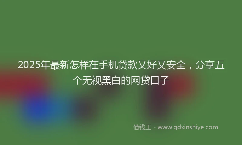 2025年最新怎样在手机贷款又好又安全，分享五个无视黑白的网贷口子