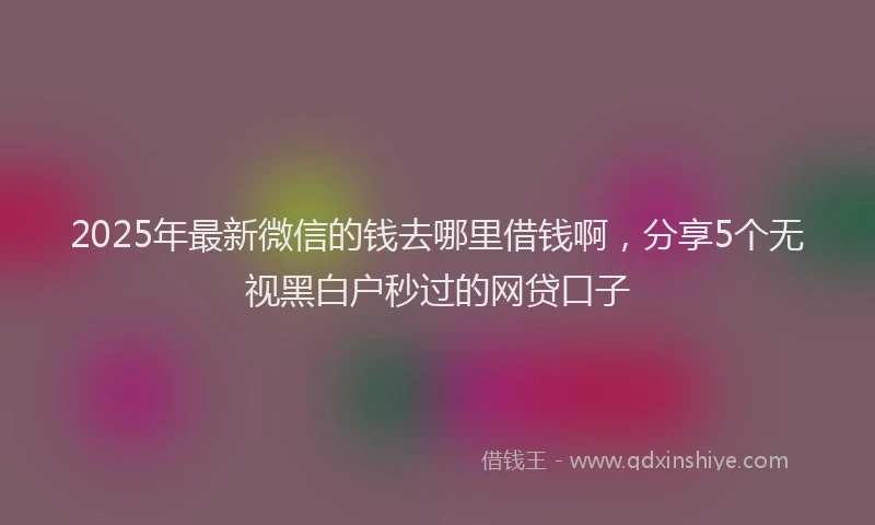 2025年最新微信的钱去哪里借钱啊，分享5个无视黑白户秒过的网贷口子