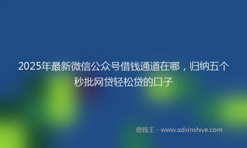 2025年最新微信公众号借钱通道在哪，归纳五个秒批网贷轻松贷的口子