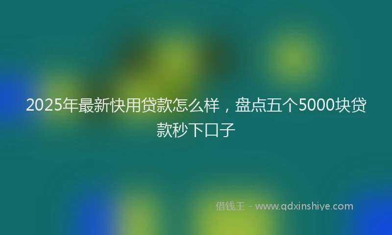 2025年最新快用贷款怎么样，盘点五个5000块贷款秒下口子
