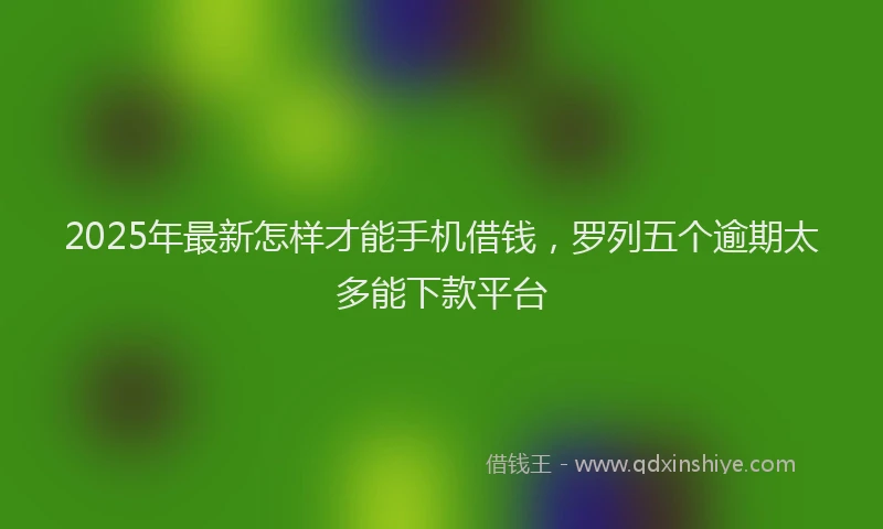 2025年最新怎样才能手机借钱，罗列五个逾期太多能下款平台