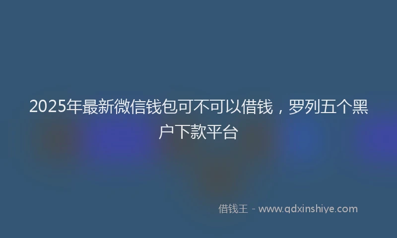 2025年最新微信钱包可不可以借钱，罗列五个黑户下款平台