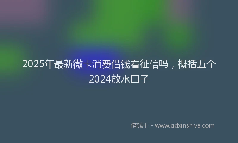 2025年最新微卡消费借钱看征信吗，概括五个2024放水口子