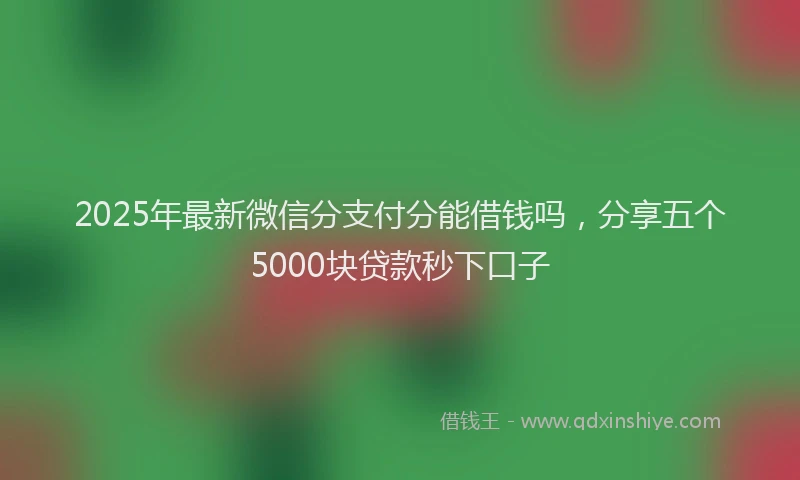 2025年最新微信分支付分能借钱吗，分享五个5000块贷款秒下口子