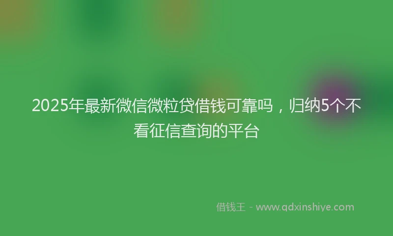 2025年最新微信微粒贷借钱可靠吗，归纳5个不看征信查询的平台