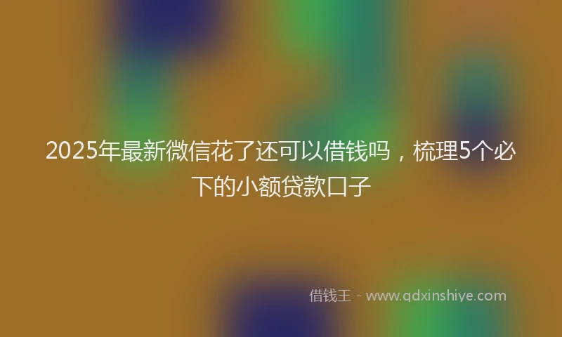 2025年最新微信花了还可以借钱吗，梳理5个必下的小额贷款口子
