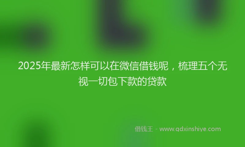 2025年最新怎样可以在微信借钱呢，梳理五个无视一切包下款的贷款
