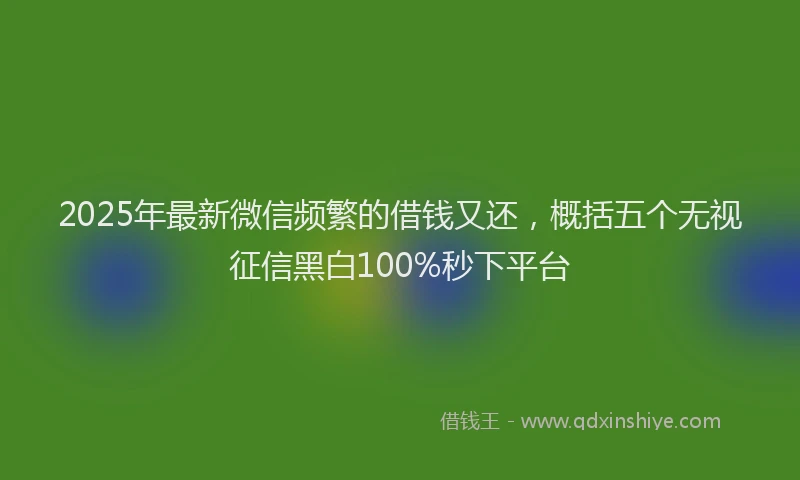 2025年最新微信频繁的借钱又还，概括五个无视征信黑白100%秒下平台