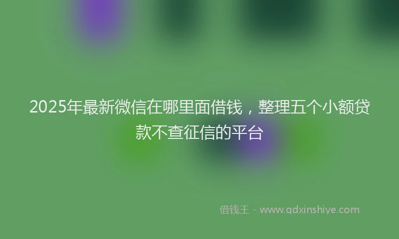 2025年最新微信在哪里面借钱，整理五个小额贷款不查征信的平台