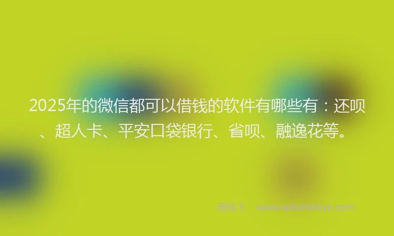 2025年的微信都可以借钱的软件有哪些有：还呗、超人卡、平安口袋银行、省呗、融逸花等。