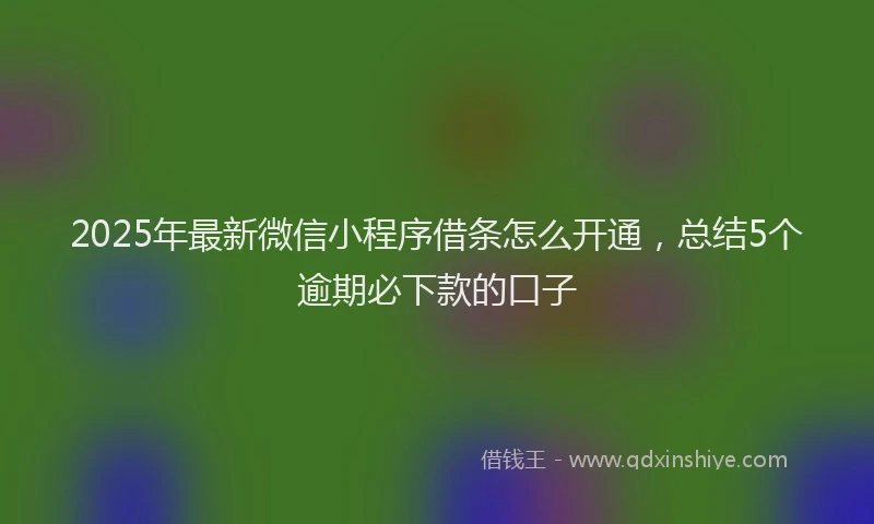 2025年最新微信小程序借条怎么开通，总结5个逾期必下款的口子