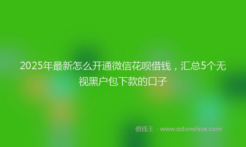 2025年最新怎么开通微信花呗借钱，汇总5个无视黑户包下款的口子