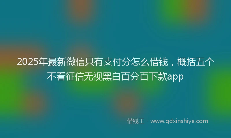 2025年最新微信只有支付分怎么借钱，概括五个不看征信无视黑白百分百下款app