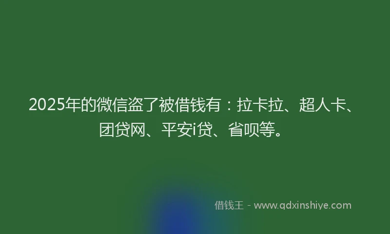 2025年的微信盗了被借钱有：拉卡拉、超人卡、团贷网、平安i贷、省呗等。