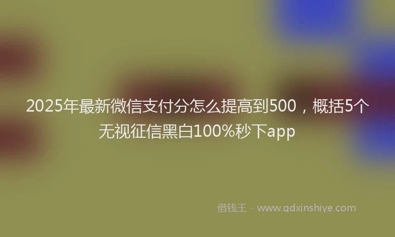 2025年最新微信支付分怎么提高到500，概括5个无视征信黑白100%秒下app