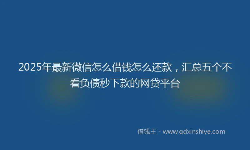 2025年最新微信怎么借钱怎么还款，汇总五个不看负债秒下款的网贷平台
