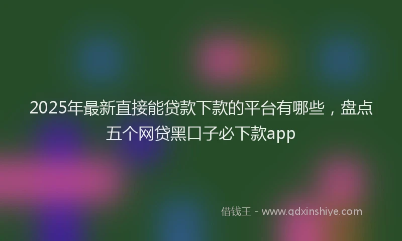 2025年最新直接能贷款下款的平台有哪些，盘点五个网贷黑口子必下款app
