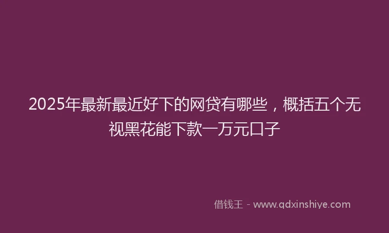 2025年最新最近好下的网贷有哪些，概括五个无视黑花能下款一万元口子