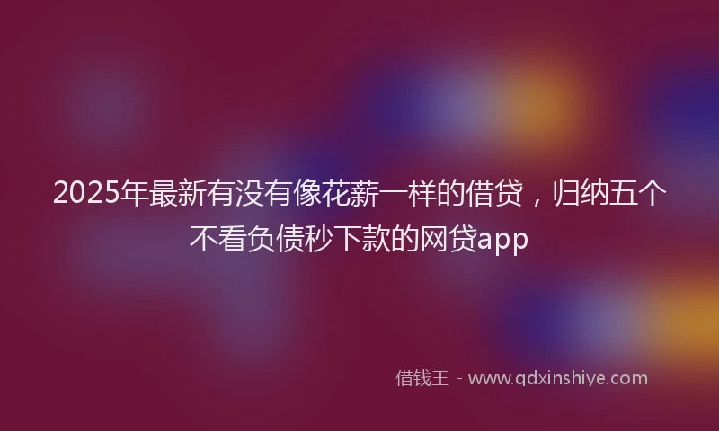 2025年最新有没有像花薪一样的借贷，归纳五个不看负债秒下款的网贷app