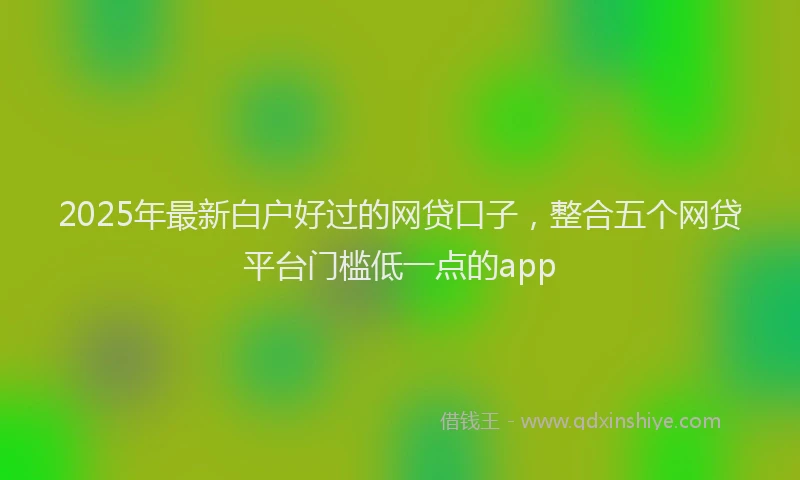 2025年最新白户好过的网贷口子，整合五个网贷平台门槛低一点的app