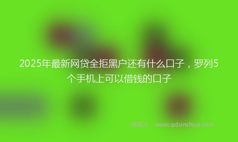 2025年最新网贷全拒黑户还有什么口子，罗列5个手机上可以借钱的口子