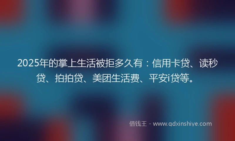 2025年的掌上生活被拒多久有：信用卡贷、读秒贷、拍拍贷、美团生活费、平安i贷等。