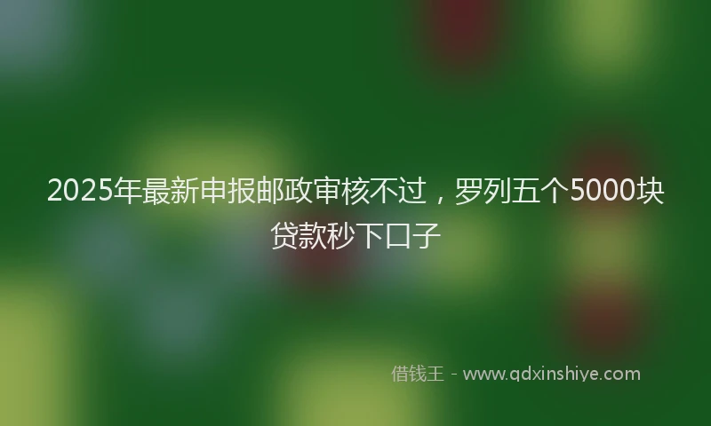 2025年最新申报邮政审核不过，罗列五个5000块贷款秒下口子