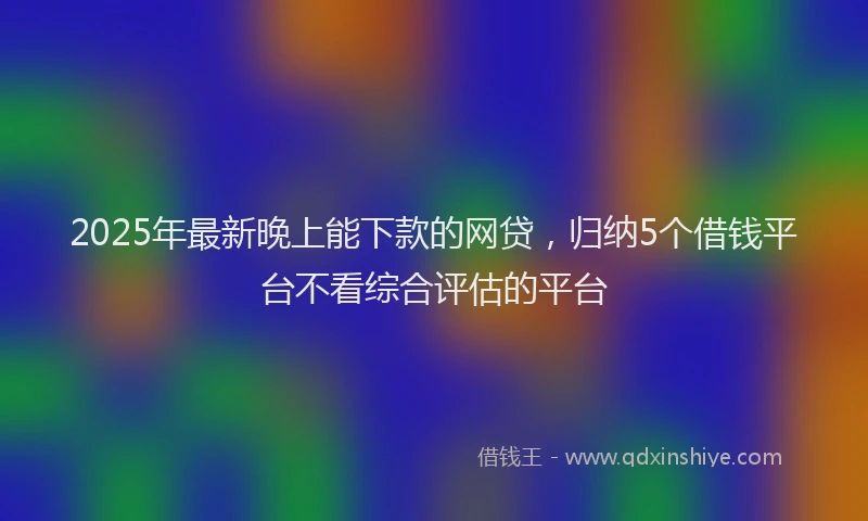 2025年最新晚上能下款的网贷，归纳5个借钱平台不看综合评估的平台
