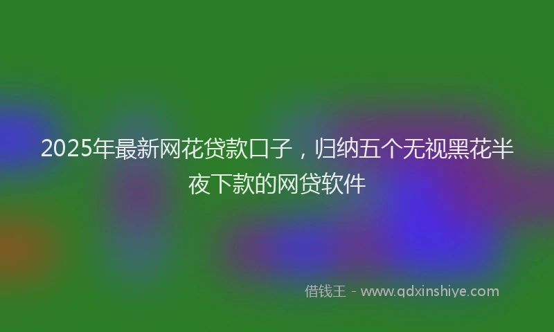 2025年最新网花贷款口子，归纳五个无视黑花半夜下款的网贷软件