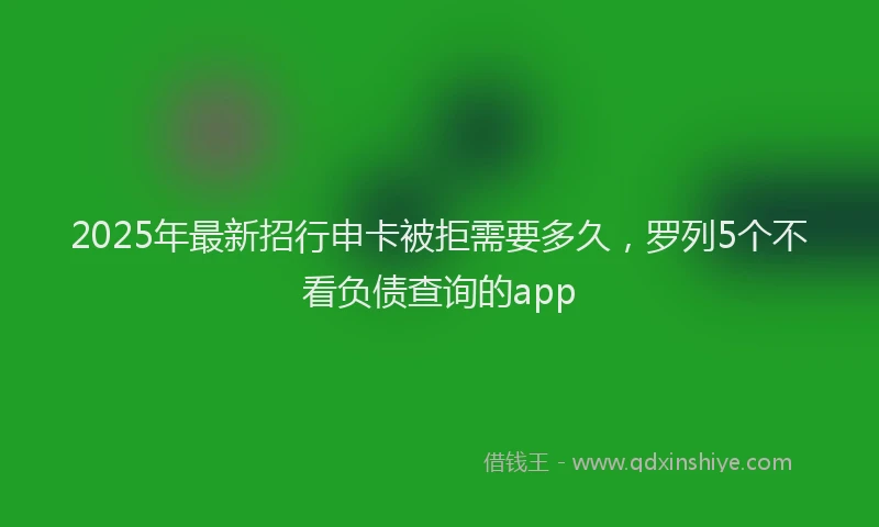 2025年最新招行申卡被拒需要多久，罗列5个不看负债查询的app
